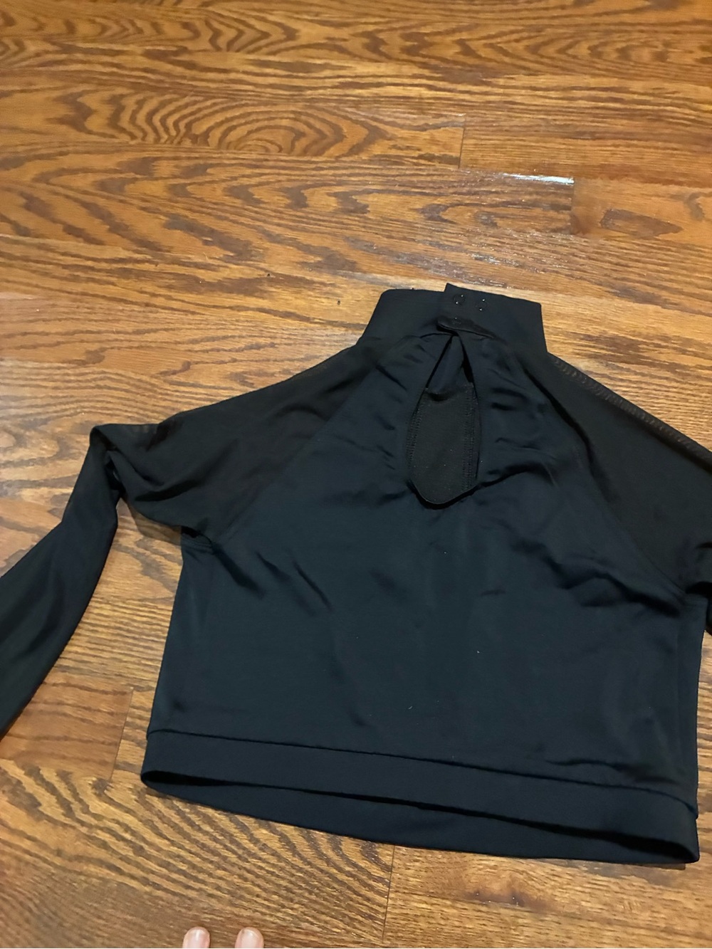 balera Black Mock-Neck Long Sleeve Top with Back Keyhole